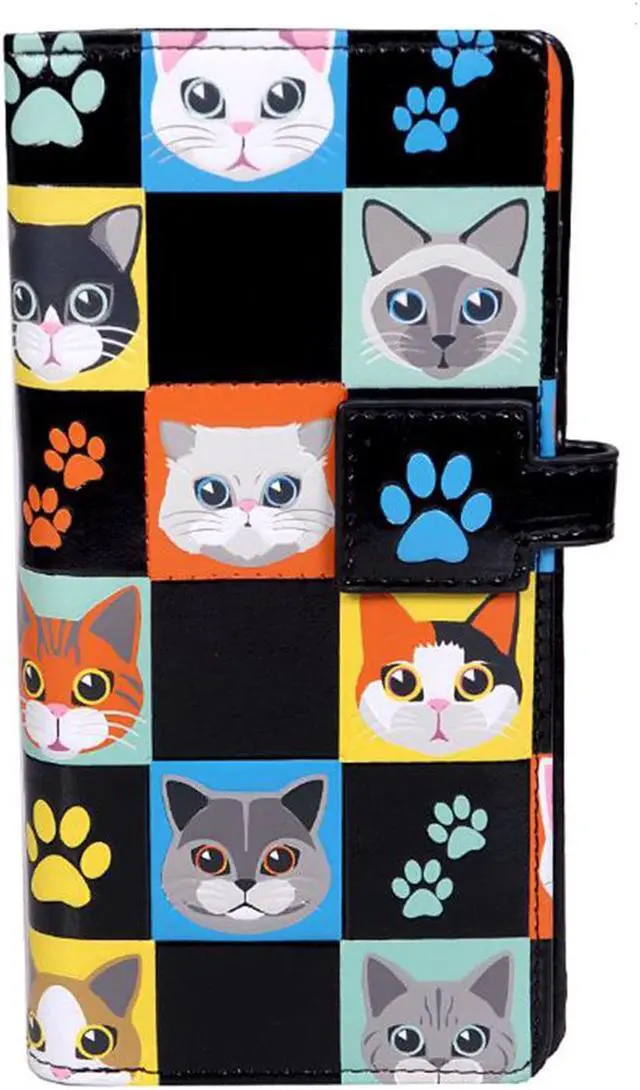 Main image of Shagwear Cat Checkers Large Black Zipper Wallet