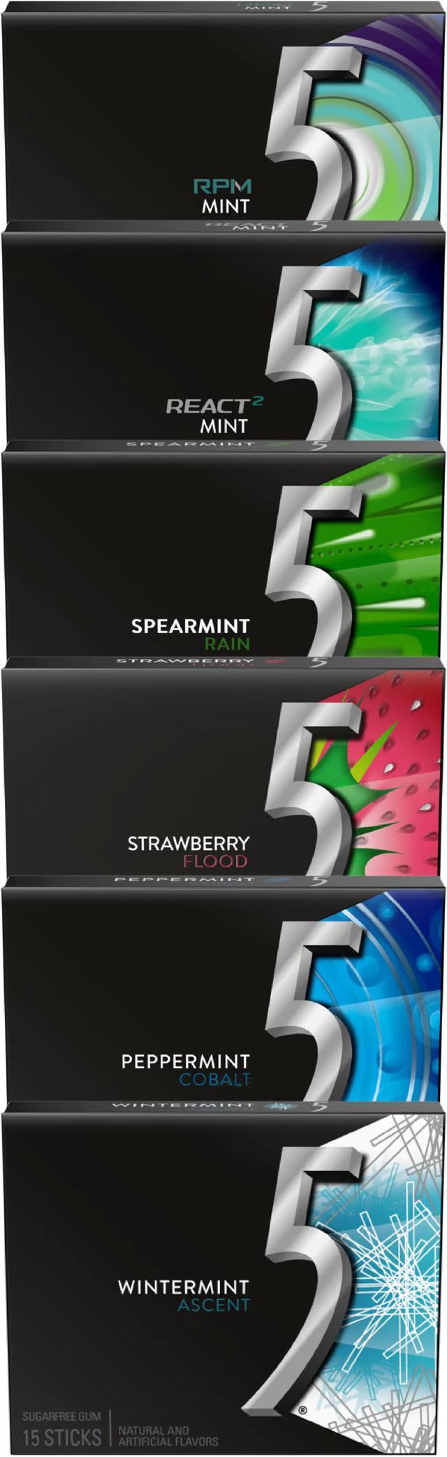 (10 Packs) 5 Gum Variety Flavor Gum|15 Sticks Each