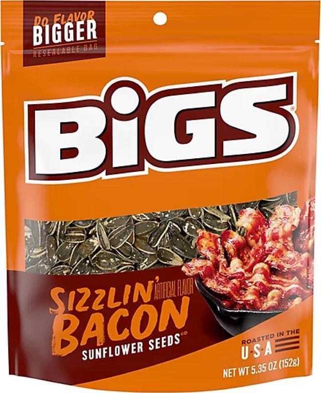 (12 Bags) Bigs Sizzlin' Bacon Sunflower Seeds 5.35oz