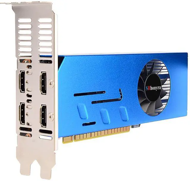 Main image of SRhonyra TX 750 Ti 4GB 4 Monitor Video Card Featuring Locked Resolution, GDDR5 128-Bit 6×HDMI 2.0 Ports, Video Wall Projection Fusion Stock Monitoring