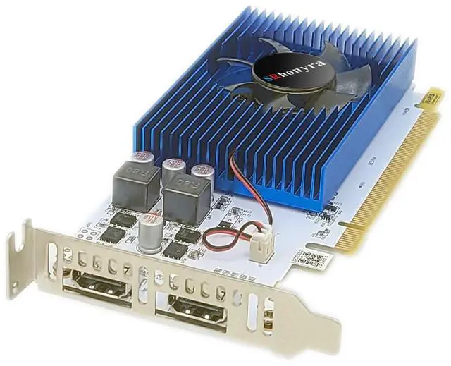 Alt view image 3 of 7 - SRhonyra R5 230 Low Profile Graphics Card 2GB DDR3 Dual HDMI 1080P  PCIe 2.0 x16 Bus Powered Support Splicing Mode 20 Watts SFF GPU