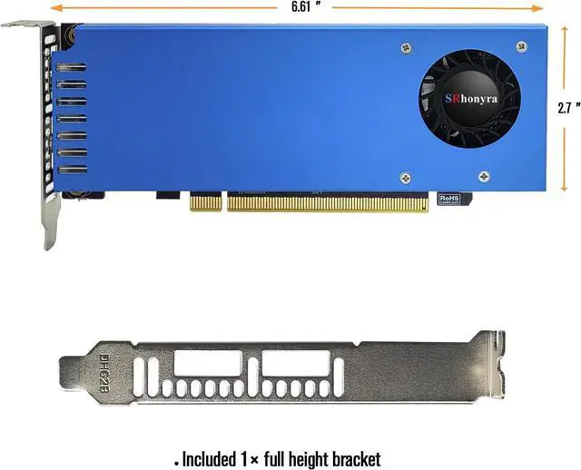 Alt view image 2 of 7 - Srhonyra GTX 1060 3GB Low Profile Graphics Card GDDR5 PCIe 3.0 X16 192 Bits SFF GPU HDMI DisplayPort Dual Displays for Compact PC Case