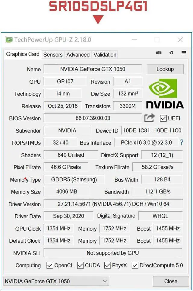 Alt view image 7 of 7 - SRhonyra GeForce GTX1050 low profile Graphics Card 4G GDDR5 128Bit PCI Express 3.0 16X
 low profile gpu HDMI DP port low profile video card supper compact card lp gpu