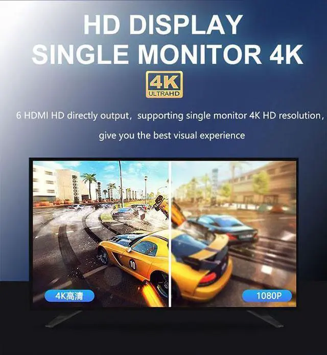 Alt view image 5 of 7 - SRhonyra Rx 580 4GB 6 monitors Graphics Card 6HDMI video card 6-Screen Projection Fusion Stock trading Splicing Large Screen 4GB
