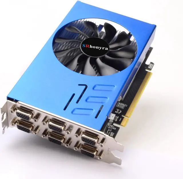 Alt view image 2 of 6 - SRhonyra AMD Radeon R7 350 6 Monitor Video Card   6VGA Graphics Card 128 bits GDDR5 4G Multi-Display Video Adapter GPU PCIe 3.0 16X