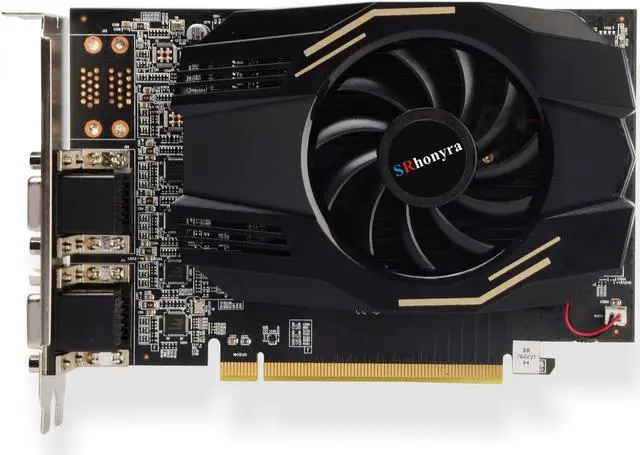 Alt view image 2 of 7 - SRhonyra 4VGA multi monitors graphics card  AMD Radeon HD7600  2GB GDDR5 128bits 4 Monitors video card GPU PCIe 2.0x16 Video Adapter 4 VGA Port