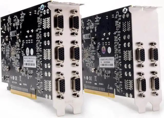 Alt view image 3 of 7 - SRhonyra 4VGA multi monitors graphics card  AMD Radeon HD7600  2GB GDDR5 128bits 4 Monitors video card GPU PCIe 2.0x16 Video Adapter 4 VGA Port