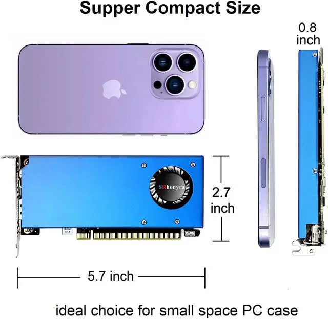 Alt view image 4 of 7 - SRhonyra GeForce GTX1050 low profile Graphics Card 4G GDDR5 128Bit PCI Express 3.0 16X
 low profile gpu HDMI DP port low profile video card supper compact card lp gpu