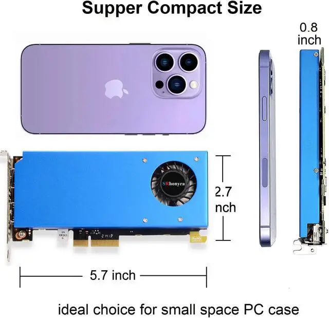 Alt view image 4 of 7 - SRhonyra GeForce GT 1030 2G GDDR5 low profile video card  HDMI DP port low profile gpu lp gpu, PCIE 3.0 4X, compatible with 8x 16x, supper compact video card