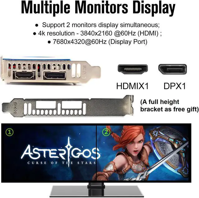 Alt view image 6 of 7 - SRhonyra GeForce GTX 1650 low profile vIdeo card  4G GDDR5 128bit PCI Express 3.0 x16 Single slot Powered by PCI bus  low profile gpu lp gpu HDMI DP port