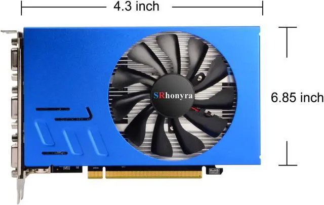 Alt view image 4 of 6 - SRhonyra AMD Radeon R7 350 6 Monitor Video Card   6VGA Graphics Card 128 bits GDDR5 4G Multi-Display Video Adapter GPU PCIe 3.0 16X