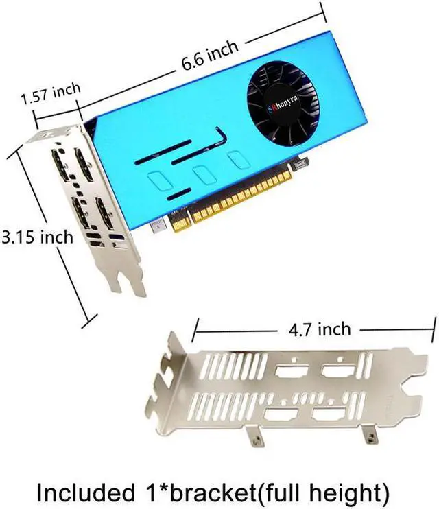 Alt view image 7 of 7 - SRhonyra 4 Monitor Video Card Geforce GT 730 2GB DDR3 64-Bit 4 HDMI Graphics Card, for splicing large screen/ stock trading/ CCTV Survalance / projector fusion Support U3D