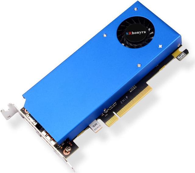 Alt view image 2 of 7 - SRhonyra AMD Radeon RX 550 2 HDMI Dual Monitors Video Card Low Profile Graphics Card Single Slot 4G GDDR5 PCIE 3.0 8X ,16X Compatible low profile gpu SFF gpu