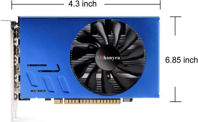 Alt view image 4 of 7 - SRhonyra GeForce GTX 1050Ti 4 monitors Video Card 4HDMI Multi-Monitors Graphics Card 4GB GDDR5 128bit  for splicing large screen/ stock trading/ CCTV Survalance / projector fusion  gtx1050ti