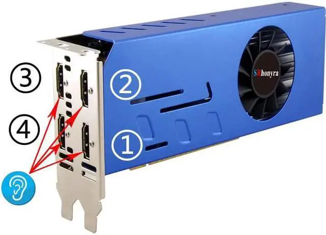 Alt view image 5 of 7 - SRhonyra Geforce GTX 750 Ti Multi-Monitor Dedicated Graphics Card GTX 750ti 4G GDDR5 4HDMI Video Card 4 Monitors GPU For stock trading splicing screen cctv monitoring etc PCI Express 3.0 16X