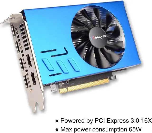 Alt view image 2 of 7 - SRhonyra Radeon R7 350 HD7750 4GB GDDR5 6HDMI Video Card 6 Monitors Graphics Card GPU PCI-Express 3.0 16X 128-Bit 2G