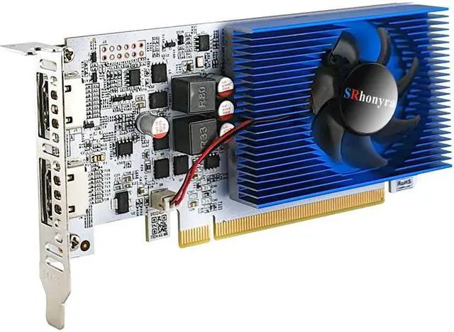 Main image of SRhonyra GeForce GT 1030 4GB  Graphics Card  HDMI +DisplayPort  Support 2 monitors display 4K resolution  pci express 3.0 Low Profile GPU