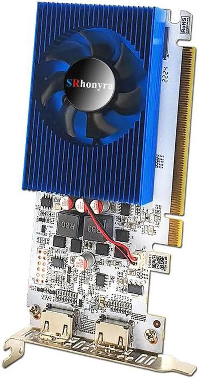 Alt view image 3 of 7 - SRhonyra GeForce GT 1030 4GB  Graphics Card  HDMI +DisplayPort  Support 2 monitors display 4K resolution  pci express 3.0 Low Profile GPU