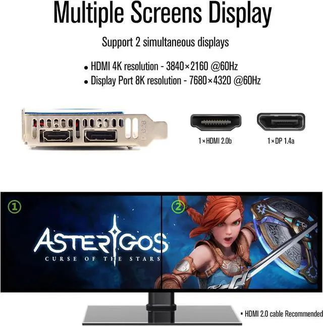 Alt view image 3 of 7 - SRhonyra GeForce GT 1030 2G GDDR5 low profile video card HDMI DP port low profile gpu lp gpu, PCIE 3.0 4X, compatible with 8x 16x, supper compact video card