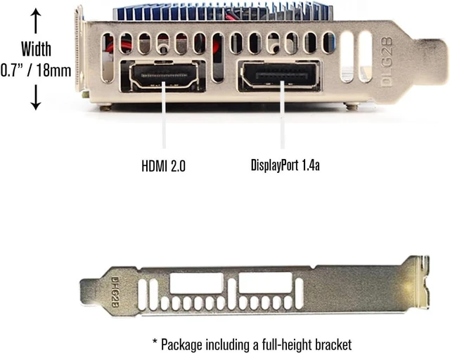 Alt view image 4 of 7 - SRhonyra GT 1030 4GB Low Profile Graphics Card, GDDR4, 64-Bit,PCI-e 3.0 x4 x8 x16 Compatible, DirectX 12 OpenGL 4.5 HDCP 2.2