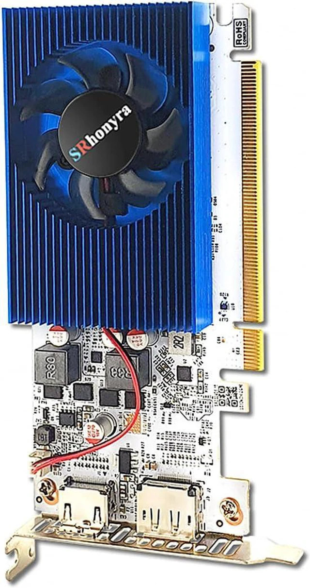 Alt view image 3 of 7 - SRhonyra GT 1030 4GB Low Profile Graphics Card, GDDR4, 64-Bit,PCI-e 3.0 x4 x8 x16 Compatible, DirectX 12 OpenGL 4.5 HDCP 2.2