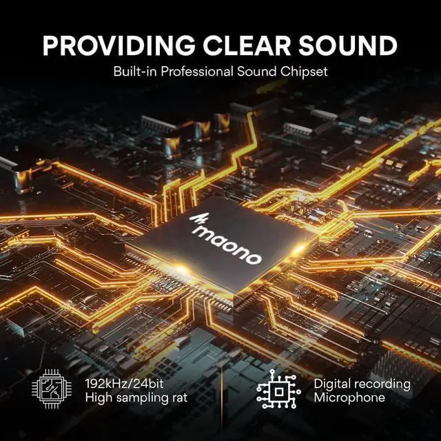 Alt view image 2 of 7 - USB Microphone, MAONO 192KHZ/24Bit Plug & Play PC Computer Podcast Condenser Cardioid Metal Mic Kit with Professional Sound Chipset for Recording, Gaming, Singing, YouTube (AU-A04)
