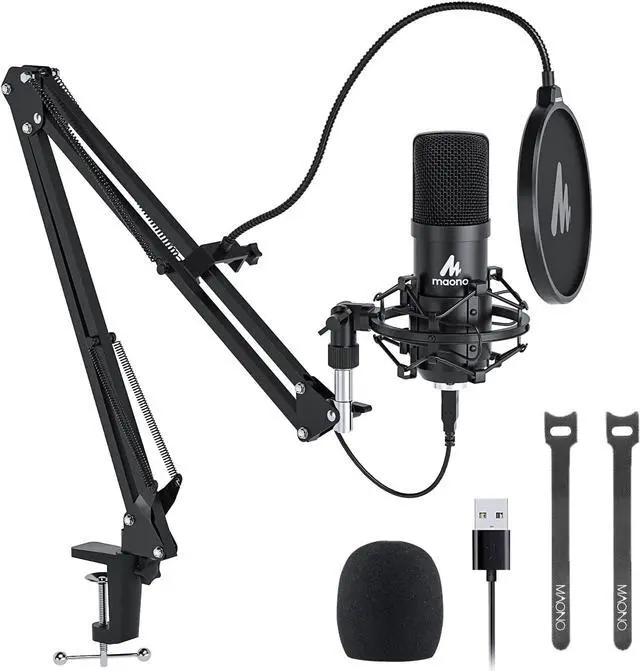 Main image of USB Microphone, MAONO 192KHZ/24Bit Plug & Play PC Computer Podcast Condenser Cardioid Metal Mic Kit with Professional Sound Chipset for Recording, Gaming, Singing, YouTube (AU-A04)