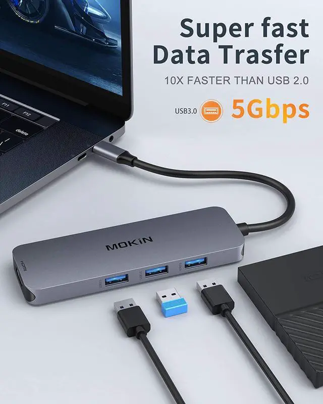 Alt view image 7 of 7 - USB C to Dual HDMI Adapter, USB C Docking Station Dual Monitors for Windows,USB C Adapter with Dual HDMI,3 USB Port,SD/TF, PD Port Compatible for Dell XPS 13/15, Lenovo Yoga,etc