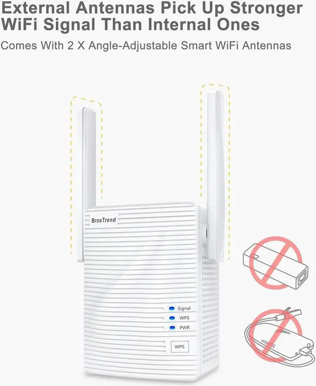 Alt view image 6 of 7 - BrosTrend AC1200 WiFi to Ethernet Adapter, 1200Mbps Dual Band Universal Wireless Bridge for Printer, Smart TV, Blu-Ray Player, PlayStation, Xbox, etc, WPS Easy Setup, Connect a Wired Device to Wi-Fi
