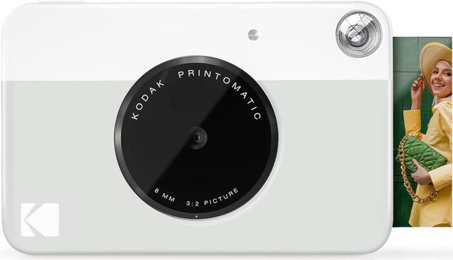 KODAK Printomatic Digital Instant Print Camera - Full Color Prints On ZINK  2x3 Sticky-Backed Photo Paper (Grey) Print Memories Instantly 
