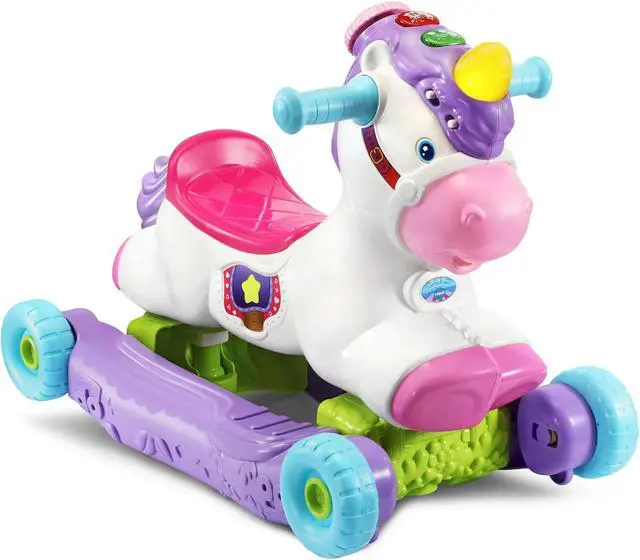 Alt view image 4 of 5 - VTech Prance and Rock Learning Unicorn, Rocker to Rider Toy