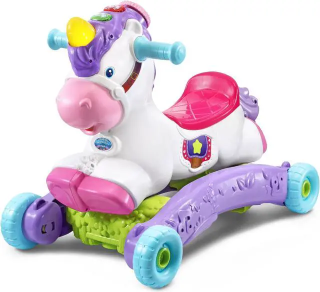 Alt view image 5 of 5 - VTech Prance and Rock Learning Unicorn, Rocker to Rider Toy
