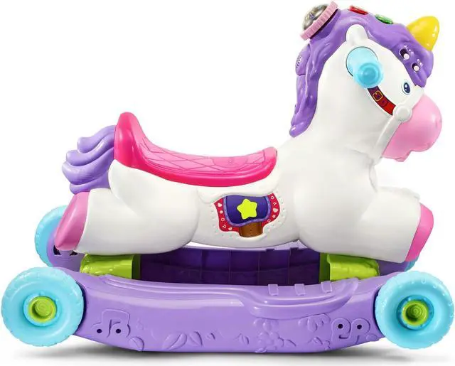 Alt view image 3 of 5 - VTech Prance and Rock Learning Unicorn, Rocker to Rider Toy