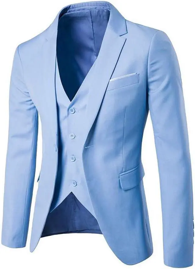 Alt view image 2 of 6 - Men's Suits Sets(3 pieces)slim fit one button