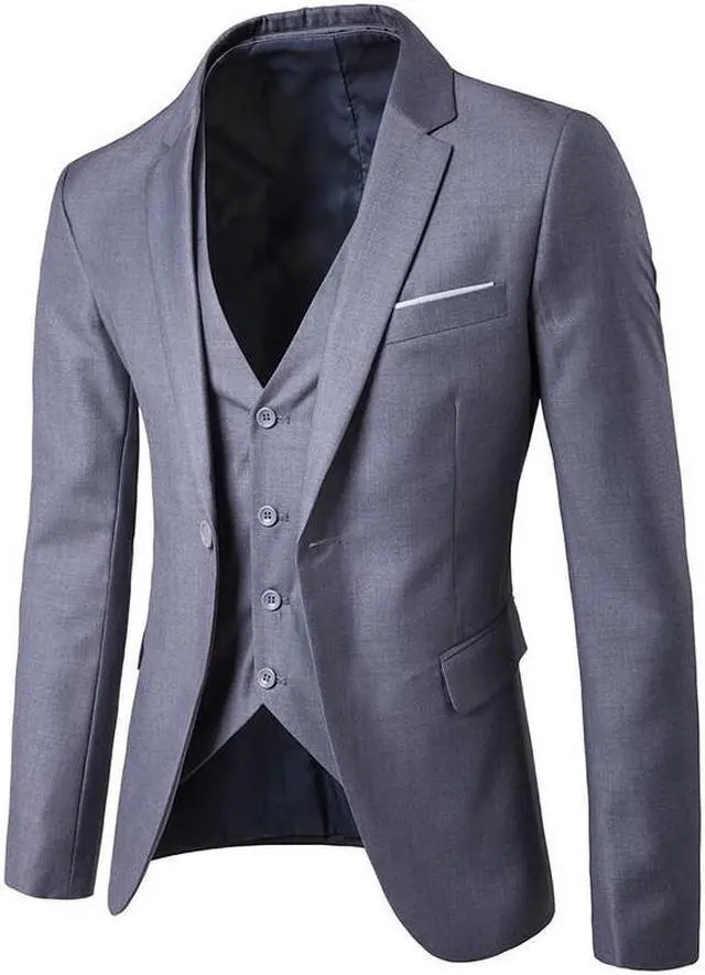 Alt view image 2 of 4 - Men's Suits Sets(3 pieces)slim fit one button