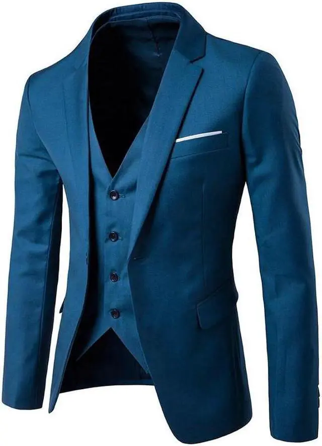 Alt view image 2 of 6 - Men's Suits Sets(3 pieces)slim fit one button
