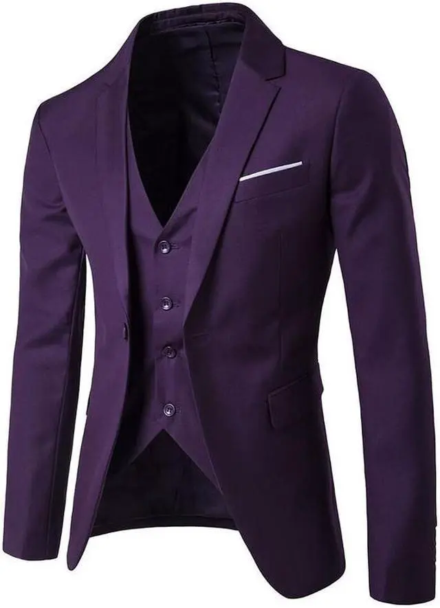 Alt view image 2 of 6 - Men's Suits Sets(3 pieces)slim fit one button