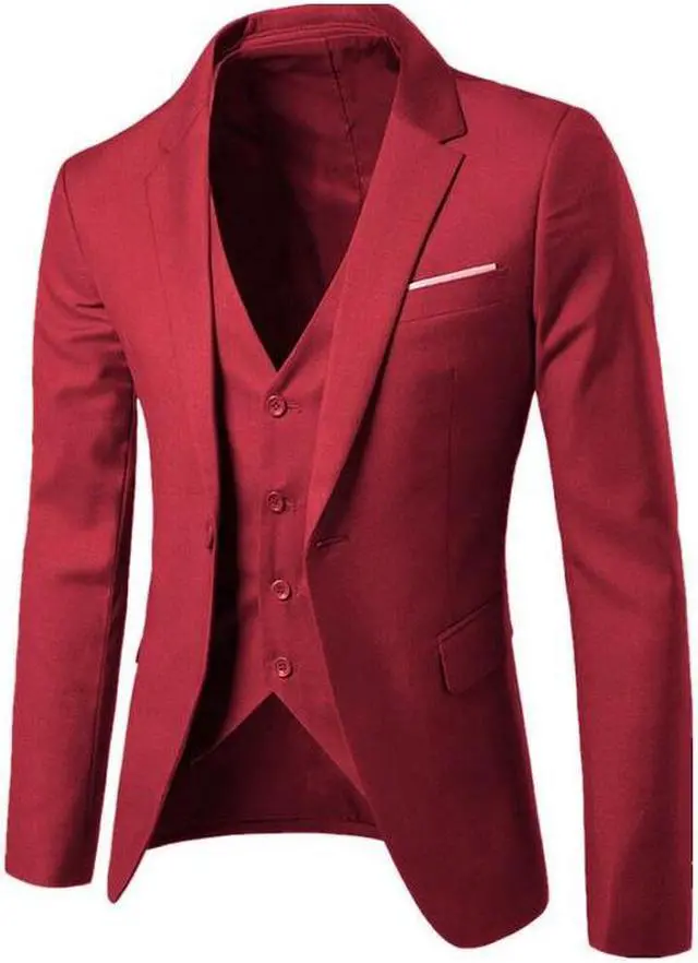 Alt view image 2 of 6 - Men's Suits Sets(3 pieces)slim fit one button