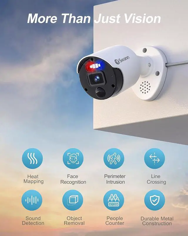 Alt view image 6 of 6 - Swann - Enforcer 16-Channel, 9-Camera Indoor/Outdoor Wired 4K NVR Security System - White SONVK-16898081PT-US Surveillance
