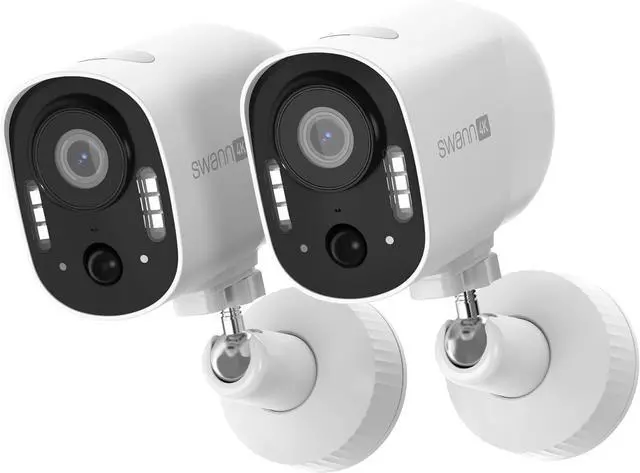 Main image of Swann Xtreem 4K 2Pack Wireless Security Cameras with 32GB Micro SD & Cloud Storage, Indoor & Outdoor Surveillance, Ideal for Baby Monitor & Home, 2-Way Talk, Wi-Fi, No Monthly Fee, 4KXTRMPK2-GL