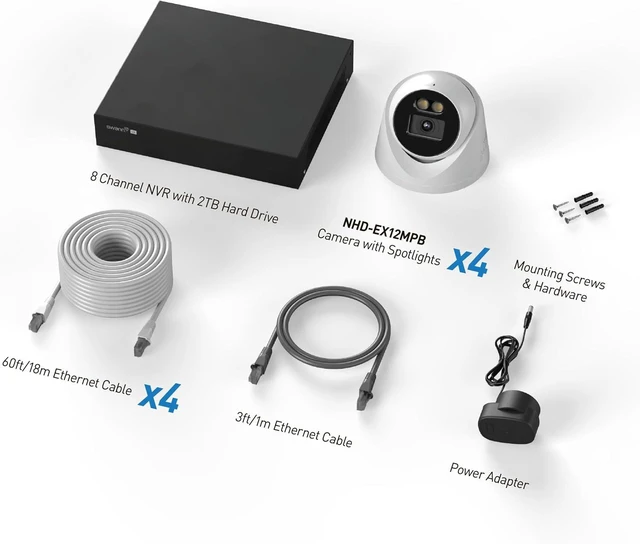 Alt view image 7 of 7 - Swann EliteX 12MP Series / 8ch NVR / 2TB / 4X EX12MPD 12MP Turret PoE Cameras