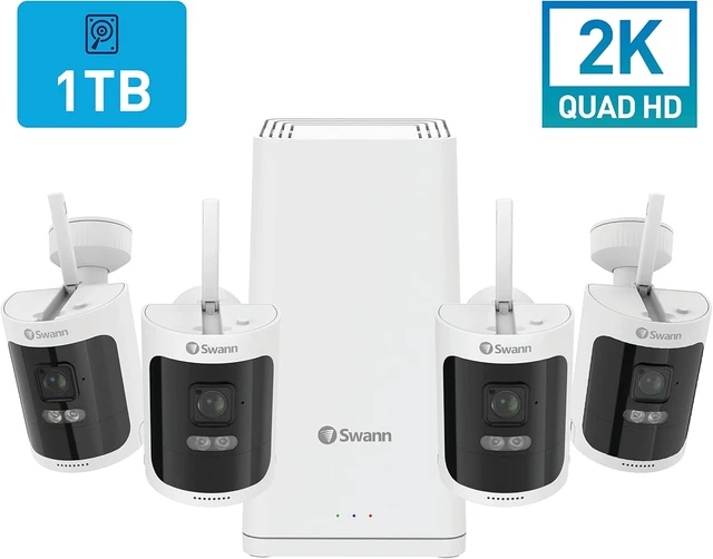 Alt view image 7 of 7 - Swann AllSecure650 2K Wireless Security Kit with 4 x Wire-Free Cameras & Power Hub NVR