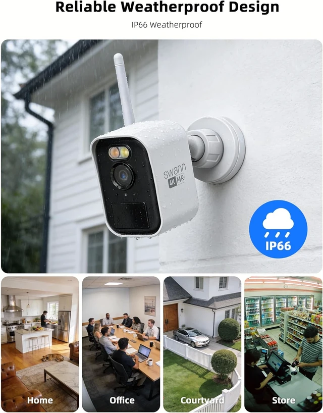 Alt view image 6 of 7 - Swann MaxRanger4K Mini Long-Range Wireless Security Camera System, 3-Pack 4K Cameras, Wi-Fi HaLow up to 1000ft, Local Storage, No Monthly Fees, Indoor/Outdoor