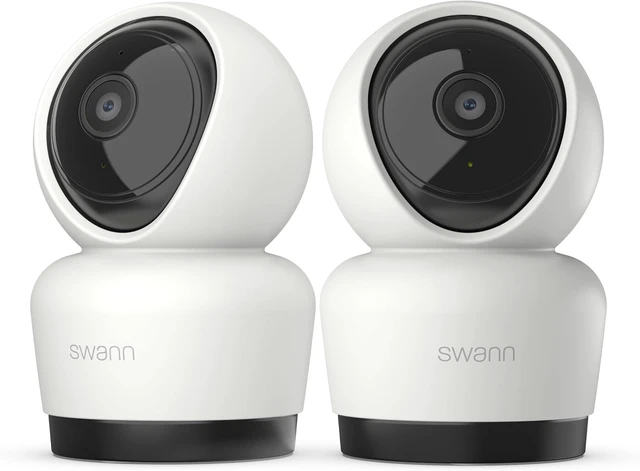 Main image of Swann 3K Indoor Pan Tilt WiFi Security Camera, 5MP Plug-in Home PT Camera with Night Vision, Two-Way Audio, Human Motion Detection, Work Security APP(2 Packs)