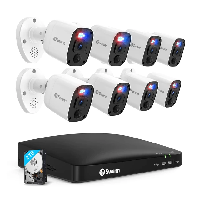 Alt view image 3 of 9 - Swann SWDVK-856808MQB-US 8CH 8CAM 4K ULTRA HD DVR 2TB
Security Surveillance Camera System