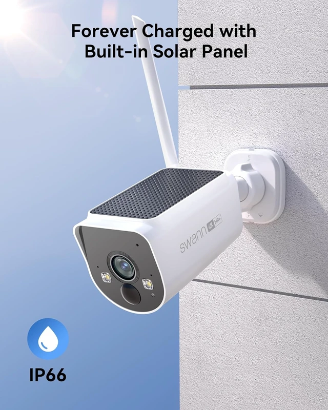 Alt view image 3 of 7 - Swann MaxRanger4K Solar Wireless Outdoor Security Cameras, 2-Camera Kit, Up to 2,000 ft Range, Built-In Solar, 4K Color Night Vision, Person and Vehicle Alerts, 64GB Local Storage, No Subscription