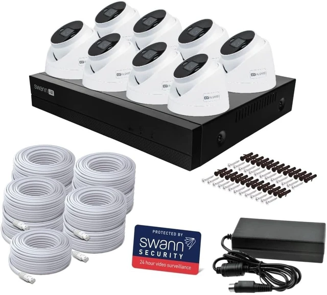 Alt view image 7 of 7 - Swann AdvancedX Wired NVR 4K Security Camera System, 8 Channels, 8 PoE Dome Cameras Outdoor, 1TB HDD Storage, Color Night Vision, Smart AI Video Analytics/Alerts, Advanced Motion Detect