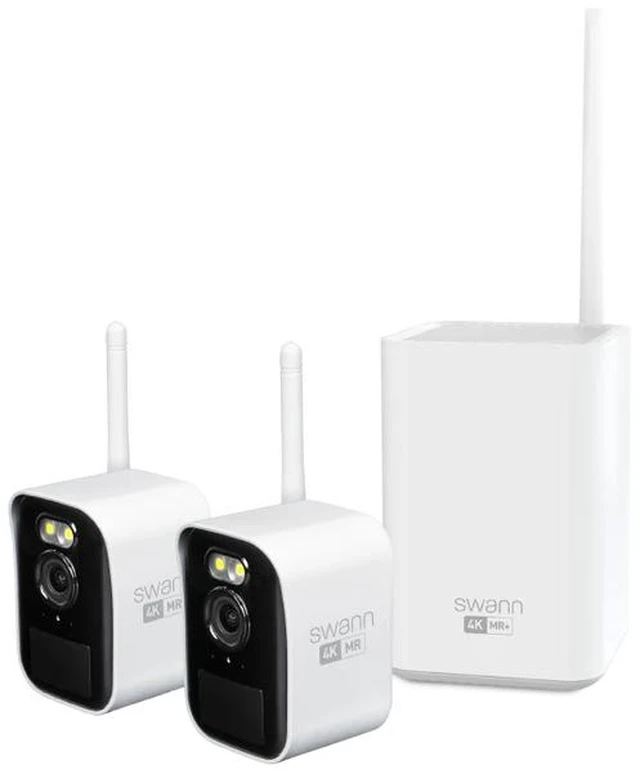 Main image of Swann MaxRanger Mini 4K Wireless NVR Security System, 2-Cam Kit, 4K Cameras with Forever Charged Solar Panels, Wi-Fi Outdoor Cameras, Color Night Vision, True Detect, Local Storage, No Monthly Fee, Mo