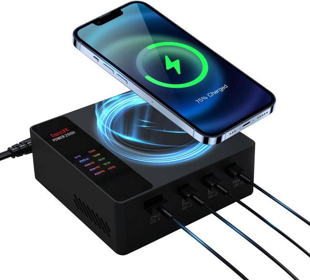 USB C Fast Charger 200W 5-Port Charging Station Block 100W 65W