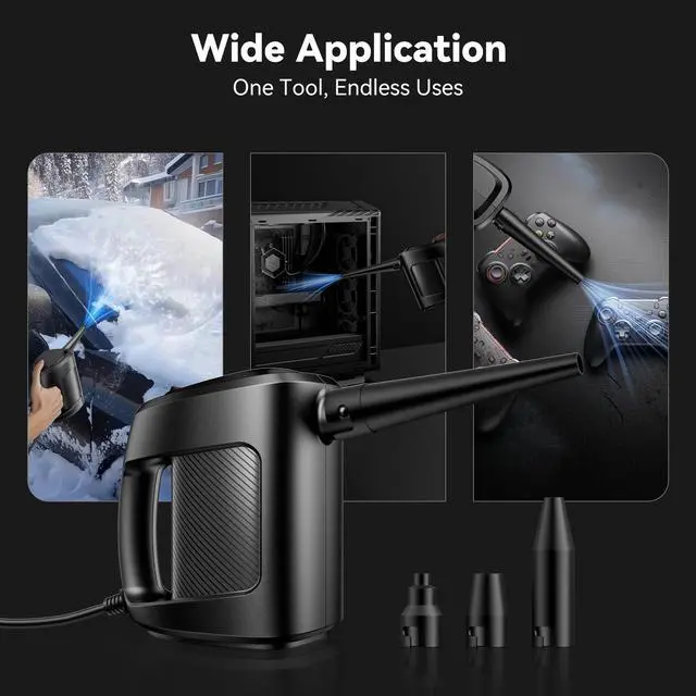 Alt view image 7 of 7 - Electric Air Duster 550W  Powerful Compressed Air Blower for PC, Laptop, Electronics, Home Cleaning  Replaces Canned Air, Datavac Alternative